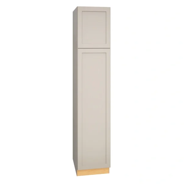 Diamond Express Jamestown 18-in W x 90-in H x 24-in D Cloud Gray Pantry Fully Assembled Plywood Cabinet (Recessed Panel Shaker Door Style)