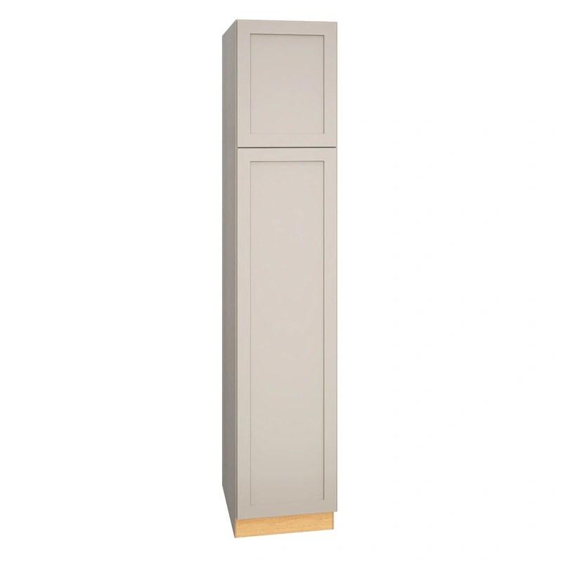 Diamond Express Jamestown 18-in W x 90-in H x 24-in D Cloud Gray Pantry Fully Assembled Plywood Cabinet (Recessed Panel Shaker Door Style)