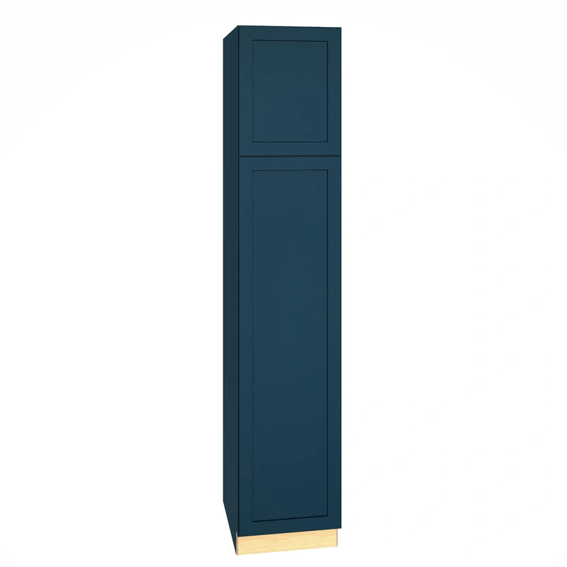Diamond Express Jamestown 18-in W x 90-in H x 24-in D Regatta Blue Pantry Fully Assembled Plywood Cabinet (Recessed Panel Shaker Door Style)