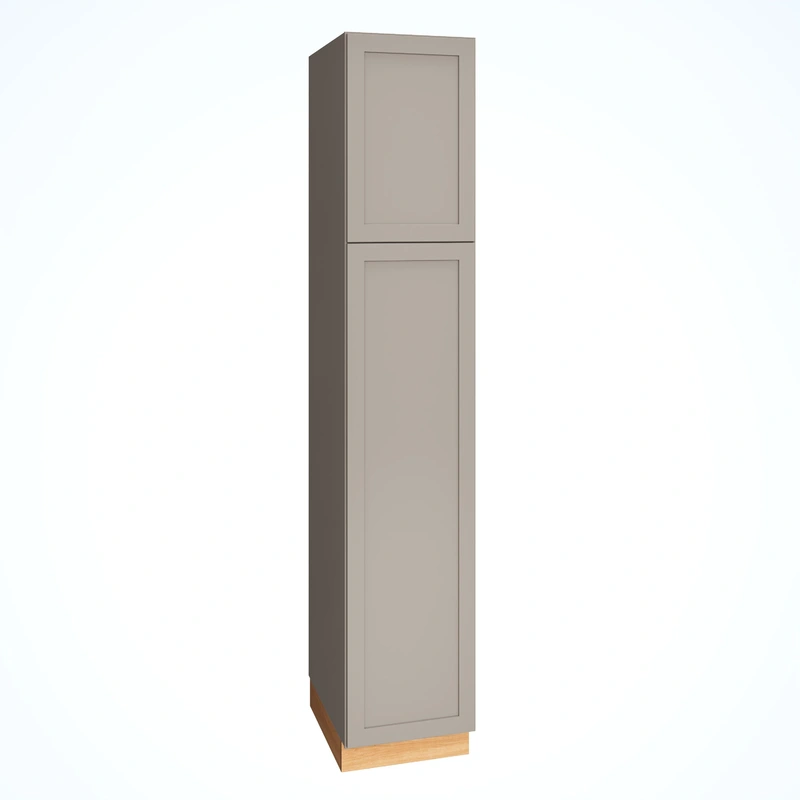 Diamond Express Jamestown 18-in W x 93-in H x 24-in D Cloud Gray Pantry Fully Assembled Plywood Cabinet (Recessed Panel Shaker Door Style)