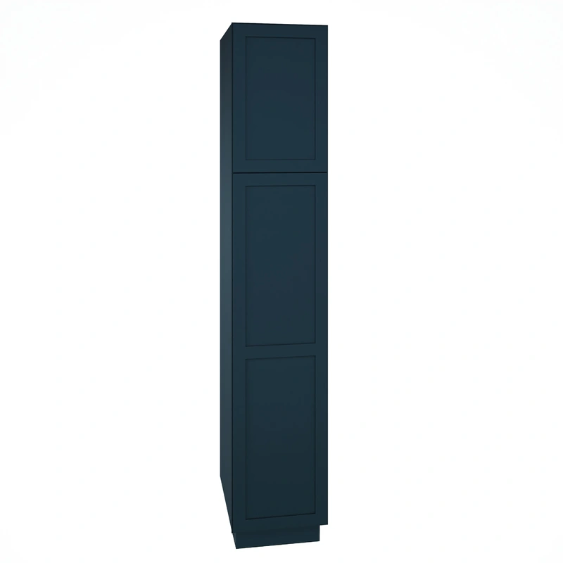 Diamond Express Jamestown 18-in W x 93-in H x 24-in D Regatta Blue Pantry Fully Assembled Plywood Cabinet (Recessed Panel Shaker Door Style)