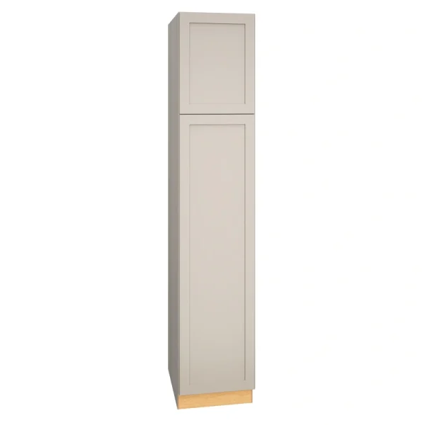 Diamond Express Jamestown 18-in W x 96-in H x 24-in D Cloud Gray Pantry Fully Assembled Plywood Cabinet (Recessed Panel Shaker Door Style)