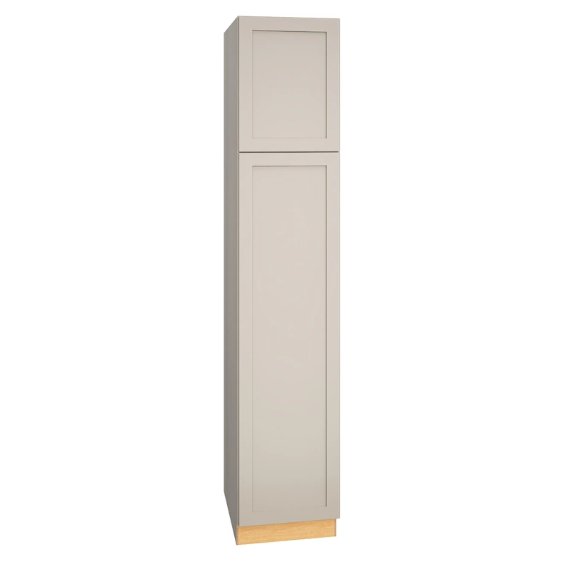 Diamond Express Jamestown 18-in W x 96-in H x 24-in D Cloud Gray Pantry Fully Assembled Plywood Cabinet (Recessed Panel Shaker Door Style)