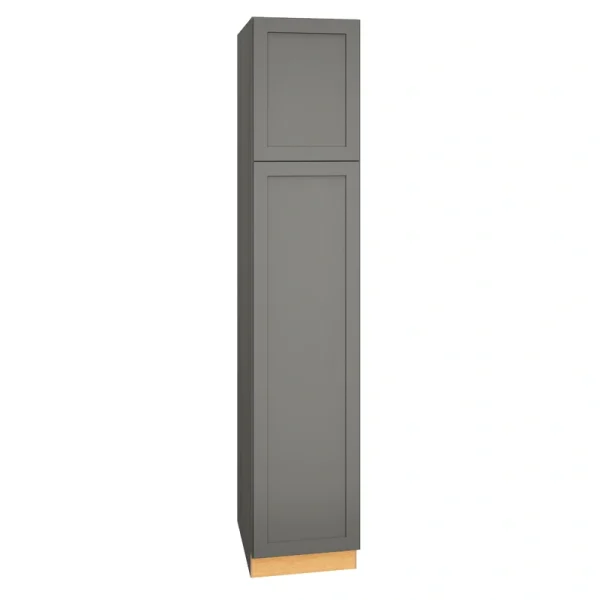 Diamond Express Jamestown 18-in W x 96-in H x 24-in D Moonstone Gray Pantry Fully Assembled Plywood Cabinet (Recessed Panel Shaker Door Style)