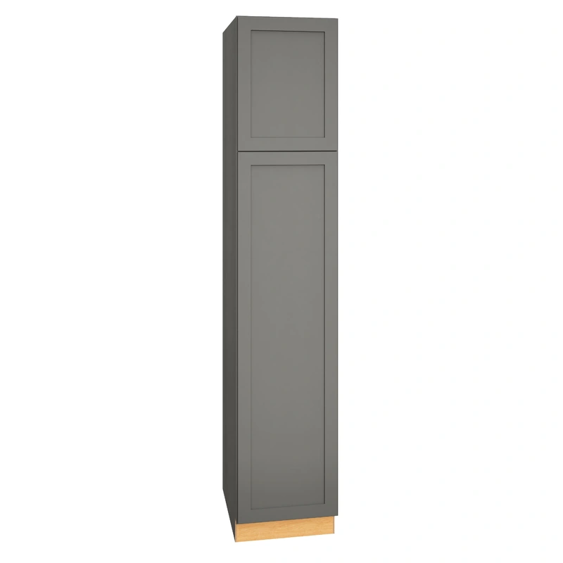 Diamond Express Jamestown 18-in W x 96-in H x 24-in D Moonstone Gray Pantry Fully Assembled Plywood Cabinet (Recessed Panel Shaker Door Style)