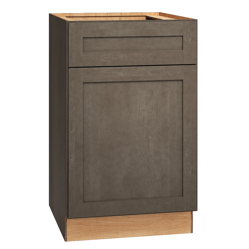 Diamond Express Jamestown 21-in W x 34.5-in H x 24-in D Colt Brown 1-Drawer Base Fully Assembled Plywood Cabinet (Recessed Panel Shaker Style)