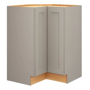 Diamond Express Jamestown 36-in W x 34.5-in H x 24-in D Cloud Gray L-shaped Corner Base Fully Assembled Plywood Cabinet (Recessed Panel Shaker Style)