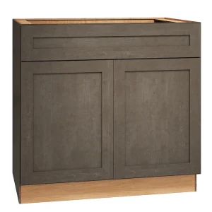 Diamond Express Jamestown 36-in W x 34.5-in H x 24-in D Colt Brown Sink Base Fully Assembled Plywood Cabinet (Recessed Panel Square Style)