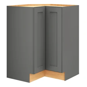 Diamond Express Jamestown 36-in W x 34.5-in H x 24-in D Moonstone Gray L-shaped Corner Base Fully Assembled Plywood Cabinet (Recessed Panel Square Style)