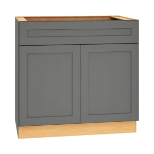 Diamond Express Jamestown 36-in W x 34.5-in H x 24-in D Moonstone Gray Sink Base Fully Assembled Plywood Cabinet (Recessed Panel Shaker Style)