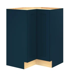 Diamond Express Jamestown 36-in W x 34.5-in H x 24-in D Regatta Blue L-shaped Corner Base Fully Assembled Plywood Cabinet (Recessed Panel Shaker Style)