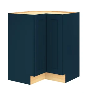Diamond Express Jamestown 36-in W x 34.5-in H x 24-in D Regatta Blue Lazy Susan Corner Base Fully Assembled Plywood Cabinet (Recessed Panel Shaker Style)