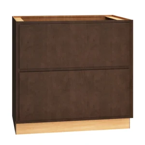 Diamond Express Jamestown 36-in W x 34.5-in H x 24-in D Thatch Partial Overlay 2-Drawer Base Fully Assembled Plywood Cabinet (Recessed Panel Shaker Style)
