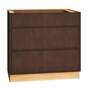 Diamond Express Jamestown 36-in W x 34.5-in H x 24-in D Thatch Partial Overlay 3-Drawer Base Fully Assembled Plywood Cabinet (Recessed Panel Shaker Style)