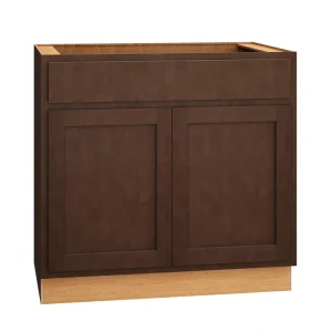 Diamond Express Jamestown 36-in W x 34.5-in H x 24-in D Thatch Partial Overlay Sink Base Fully Assembled Plywood Cabinet (Recessed Panel Shaker Style)