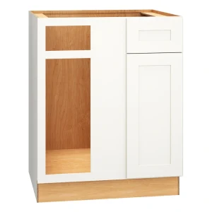 Diamond Express Jamestown 36-in W x 34.5-in H x 24-in D White Blind 1-Drawer Corner Base Fully Assembled Plywood Cabinet (Recessed Panel Shaker Style)