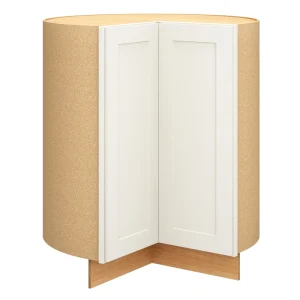 Diamond Express Jamestown 36-in W x 34.5-in H x 24-in D White Lazy Susan Corner Base Fully Assembled Plywood Cabinet (Recessed Panel Shaker Style)
