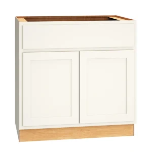 Diamond Express Jamestown 36-in W x 34.5-in H x 24-in D White Partial Overlay 1-Drawer Base Fully Assembled Plywood Cabinet (Recessed Panel Shaker Style)