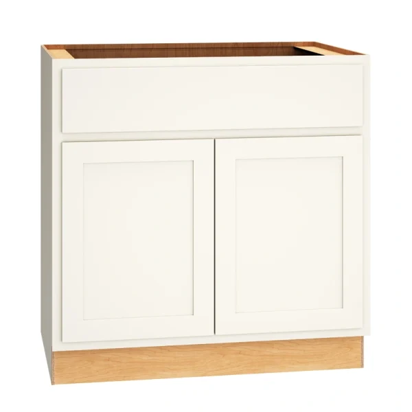 Diamond Express Jamestown 36-in W x 34.5-in H x 24-in D White Partial Overlay 1-Drawer Base Fully Assembled Plywood Cabinet (Recessed Panel Shaker Style)