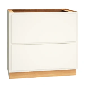 Diamond Express Jamestown 36-in W x 34.5-in H x 24-in D White Partial Overlay 2-Drawer Base Fully Assembled Plywood Cabinet (Recessed Panel Shaker Style)