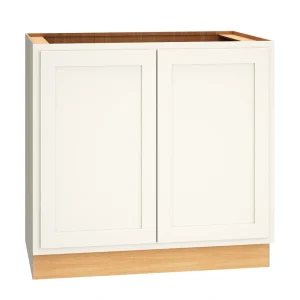 Diamond Express Jamestown 36-in W x 34.5-in H x 24-in D White Partial Overlay Base Fully Assembled Plywood Cabinet (Recessed Panel Shaker Door Style)