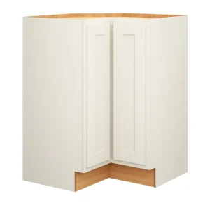Diamond Express Jamestown 36-in W x 34.5-in H x 24-in D White Partial Overlay L-shaped Corner Base Fully Assembled Plywood Cabinet (Recessed Panel Shaker Style)