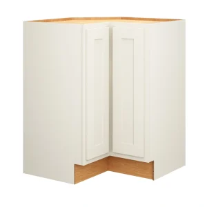 Diamond Express Jamestown 36-in W x 34.5-in H x 24-in D White Partial Overlay Lazy Susan Corner Base Fully Assembled Plywood Cabinet (Recessed Panel Shaker Style) T726923899