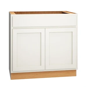 Diamond Express Jamestown 36-in W x 34.5-in H x 24-in D White Partial Overlay Sink Base Fully Assembled Plywood Cabinet (Recessed Panel Shaker Style)