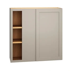 Diamond Express Jamestown 36-in W x 36-in H x 12-in D Cloud Gray Blind Corner Wall Fully Assembled Plywood Cabinet (Recessed Panel Shaker Style)