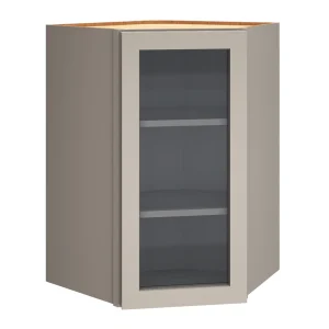 Diamond Express Jamestown 36-in W x 36-in H x 12-in D Cloud Gray Diagonal Corner Wall Fully Assembled Plywood Cabinet (Recessed Panel Shaker Style)