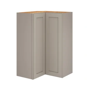 Diamond Express Jamestown 36-in W x 36-in H x 12-in D Cloud Gray L-shaped Corner Wall Fully Assembled Plywood Cabinet (Recessed Panel Shaker Style)