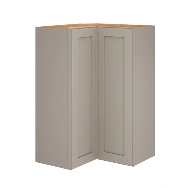 Diamond Express Jamestown 36-in W x 36-in H x 12-in D Cloud Gray L-shaped Corner Wall Fully Assembled Plywood Cabinet (Recessed Panel Shaker Style)