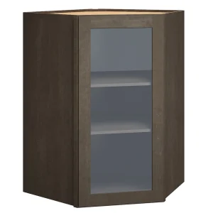 Diamond Express Jamestown 36-in W x 36-in H x 12-in D Colt Brown Diagonal Corner Wall Fully Assembled Plywood Cabinet (Recessed Panel Square Style)