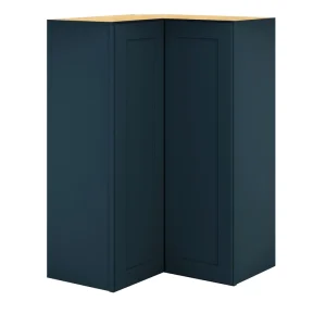 Diamond Express Jamestown 36-in W x 36-in H x 12-in D Regatta Blue L-shaped Corner Wall Fully Assembled Plywood Cabinet (Recessed Panel Shaker Style)