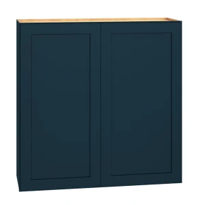 Diamond Express Jamestown 36-in W x 36-in H x 12-in D Regatta Blue Wall Fully Assembled Plywood Cabinet (Recessed Panel Shaker Door Style)