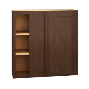 Diamond Express Jamestown 36-in W x 36-in H x 12-in D Thatch Partial Overlay Blind Corner Wall Fully Assembled Plywood Cabinet (Recessed Panel Shaker Style)
