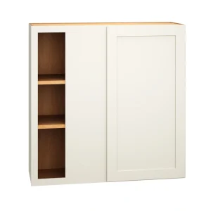 Diamond Express Jamestown 36-in W x 36-in H x 12-in D White Blind Corner Wall Fully Assembled Plywood Cabinet (Recessed Panel Shaker Style)