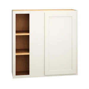 Diamond Express Jamestown 36-in W x 36-in H x 12-in D White Partial Overlay Blind Corner Wall Fully Assembled Plywood Cabinet (Recessed Panel Shaker Style)