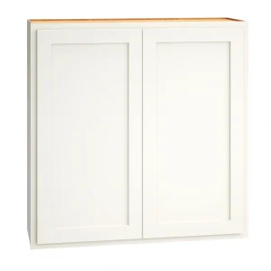 Diamond Express Jamestown 36-in W x 36-in H x 12-in D White Partial Overlay Wall Fully Assembled Plywood Cabinet (Recessed Panel Shaker Door Style)