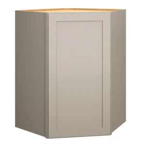 Diamond Express Jamestown 36-in W x 36-in H x 24-in D Cloud Gray Diagonal Corner Wall Fully Assembled Plywood Cabinet (Recessed Panel Shaker Style)