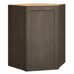 Diamond Express Jamestown 36-in W x 36-in H x 24-in D Colt Brown Diagonal Corner Wall Fully Assembled Plywood Cabinet (Recessed Panel Shaker Style)