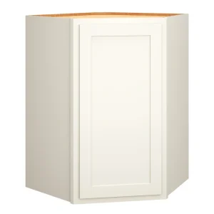 Diamond Express Jamestown 36-in W x 36-in H x 24-in D White Partial Overlay Diagonal Corner Wall Fully Assembled Plywood Cabinet (Recessed Panel Shaker Style)