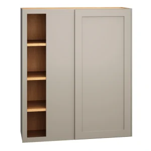 Diamond Express Jamestown 36-in W x 39-in H x 12-in D Cloud Gray Blind Corner Wall Fully Assembled Plywood Cabinet (Recessed Panel Shaker Style)