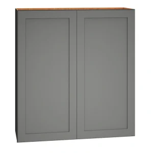 Diamond Express Jamestown 36-in W x 39-in H x 12-in D Moonstone Gray Wall Fully Assembled Plywood Cabinet (Recessed Panel Shaker Door Style)