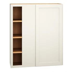 Diamond Express Jamestown 36-in W x 39-in H x 12-in D White Blind Corner Wall Fully Assembled Plywood Cabinet (Recessed Panel Shaker Style)