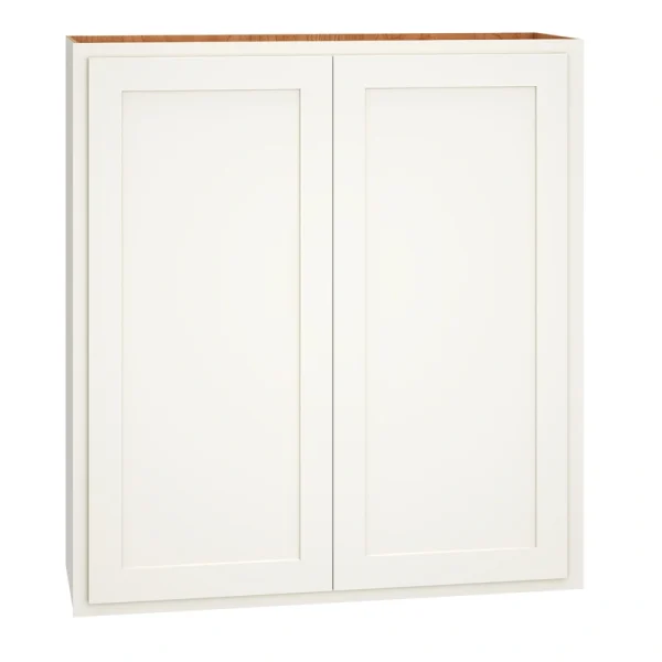 Diamond Express Jamestown 36-in W x 39-in H x 12-in D White Partial Overlay Wall Fully Assembled Plywood Cabinet (Recessed Panel Shaker Door Style)
