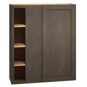 Diamond Express Jamestown 36-in W x 42-in H x 12-in D Colt Brown Blind Corner Wall Fully Assembled Plywood Cabinet (Recessed Panel Shaker Style)