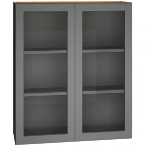 Diamond Express Jamestown 36-in W x 42-in H x 12-in D Moonstone Gray Wall Fully Assembled Plywood Cabinet (Recessed Panel Square Door Style)