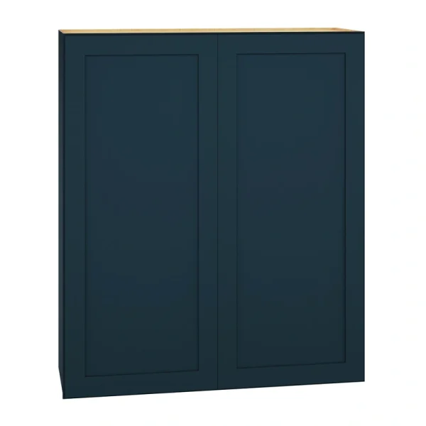 Diamond Express Jamestown 36-in W x 42-in H x 12-in D Regatta Blue Wall Fully Assembled Plywood Cabinet (Recessed Panel Shaker Door Style)