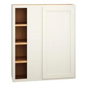 Diamond Express Jamestown 36-in W x 42-in H x 12-in D White Partial Overlay Blind Corner Wall Fully Assembled Plywood Cabinet (Recessed Panel Shaker Style)